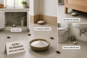 sucre et bicarbonate de soude cafard