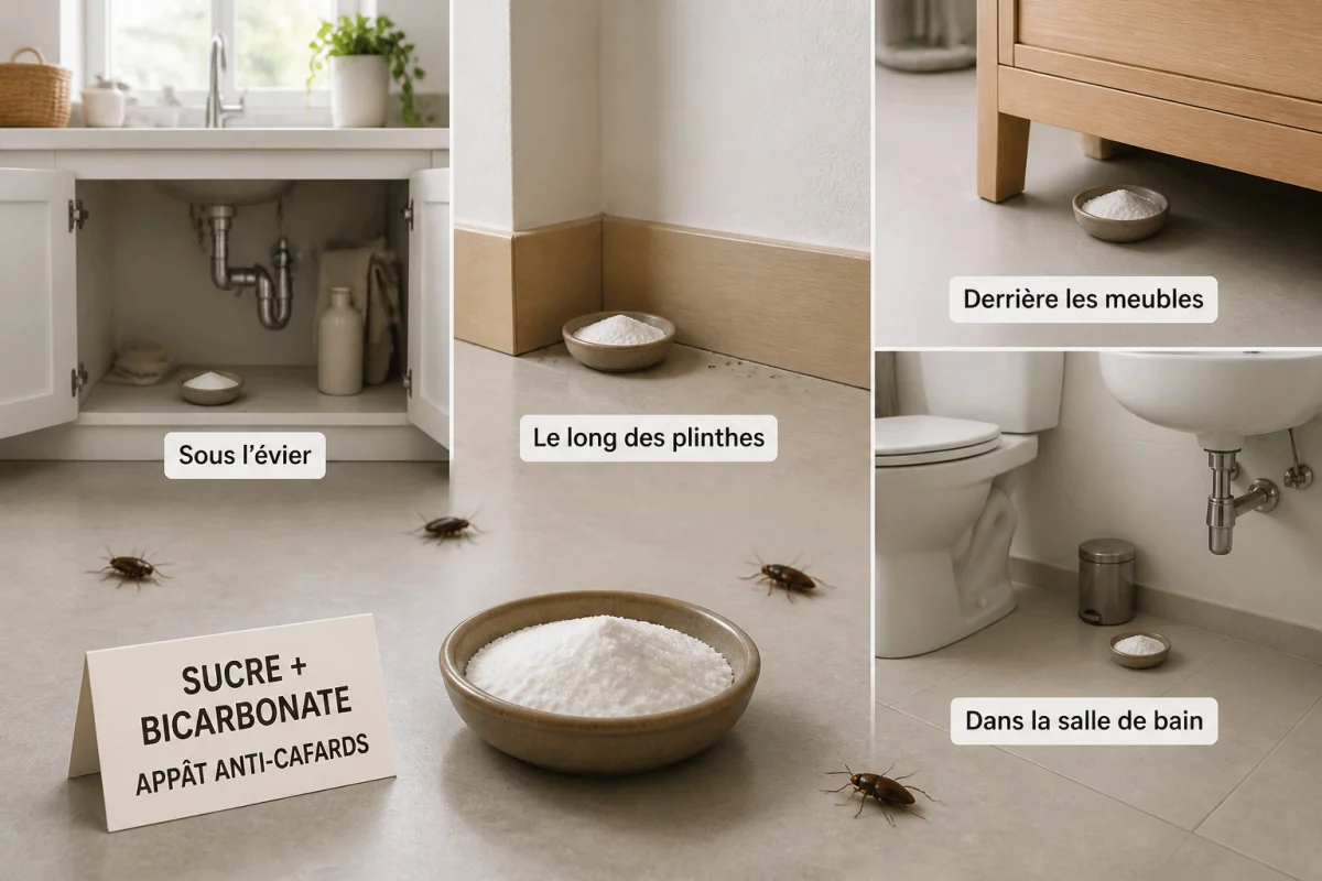 sucre et bicarbonate de soude cafard